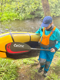 Quest Packrafting Paddle - 4 Piece - Straight Carbon shaft - Nylon Leverlok with Paddle End Caps