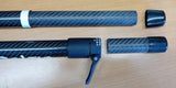 Quest Packrafting Paddle - 4 Piece - Straight Carbon shaft - Nylon Leverlok with Paddle End Caps