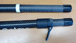 Quest Packrafting Paddle - 4 Piece - Straight Carbon shaft - Nylon Leverlok with Paddle End Caps