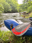 Surge Packrafting Paddle - 4 Piece - Straight Carbon shaft - Nylon Leverlok